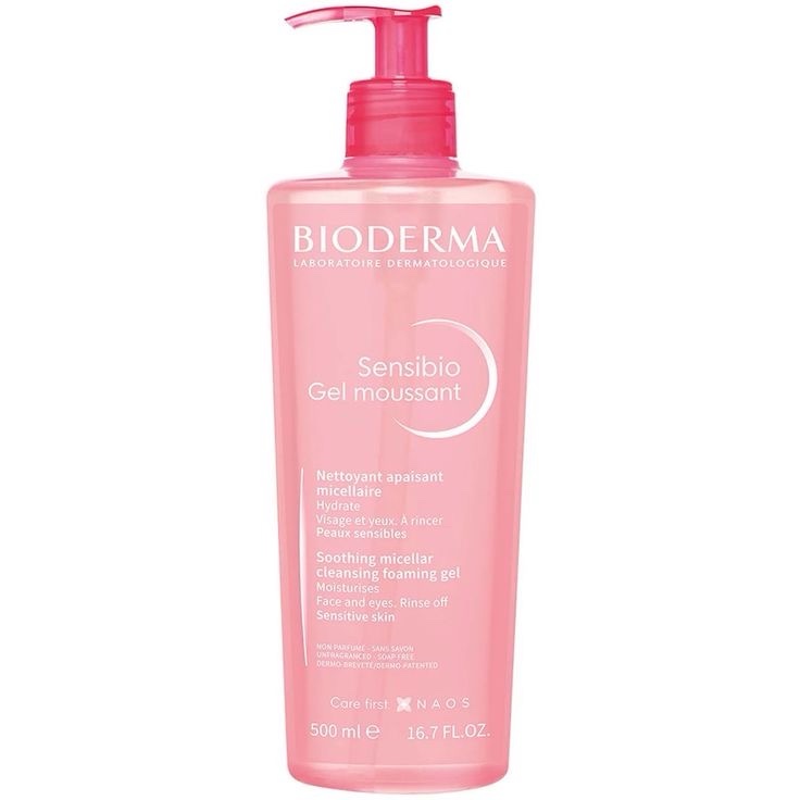 BIODERMA Sensibio Gel Moussant (500ml)– Nettoie, Apaise et Hydrate les Peaux Sensibles