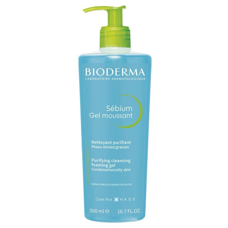 BIODERMA Sébium Gel Moussant (500ml) – Soin Nettoyant Purifiant pour Peaux Mixtes à Grasses